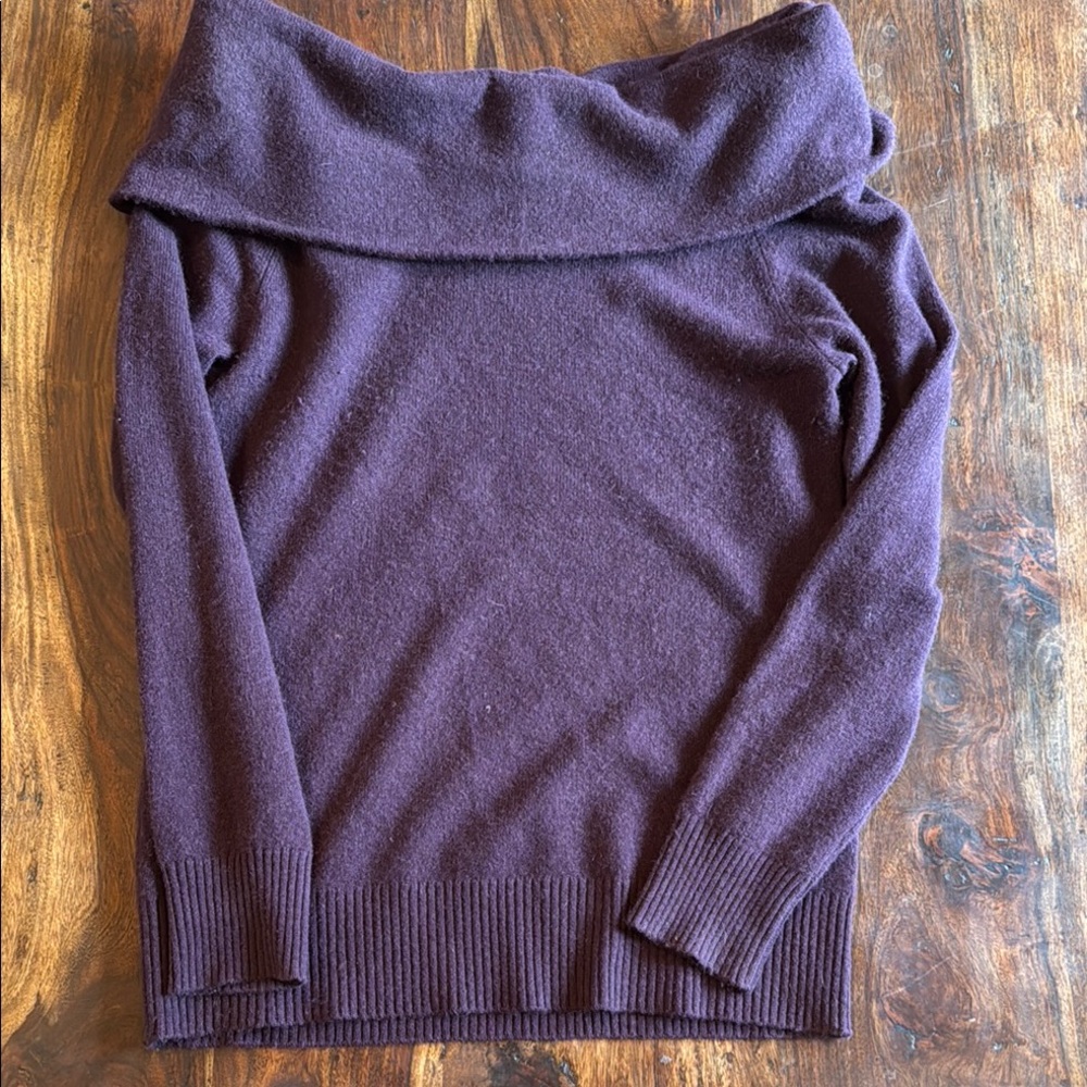 ANTONIO MELANI 100% cashmere burgundy Off-the-Shoulder Sweater